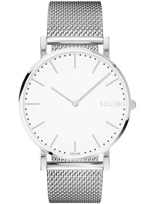 Solios White Solar Watch