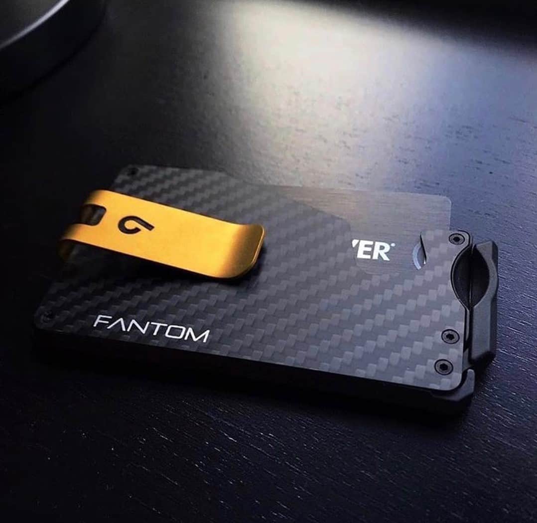 carbon fiber wallet with gold clip