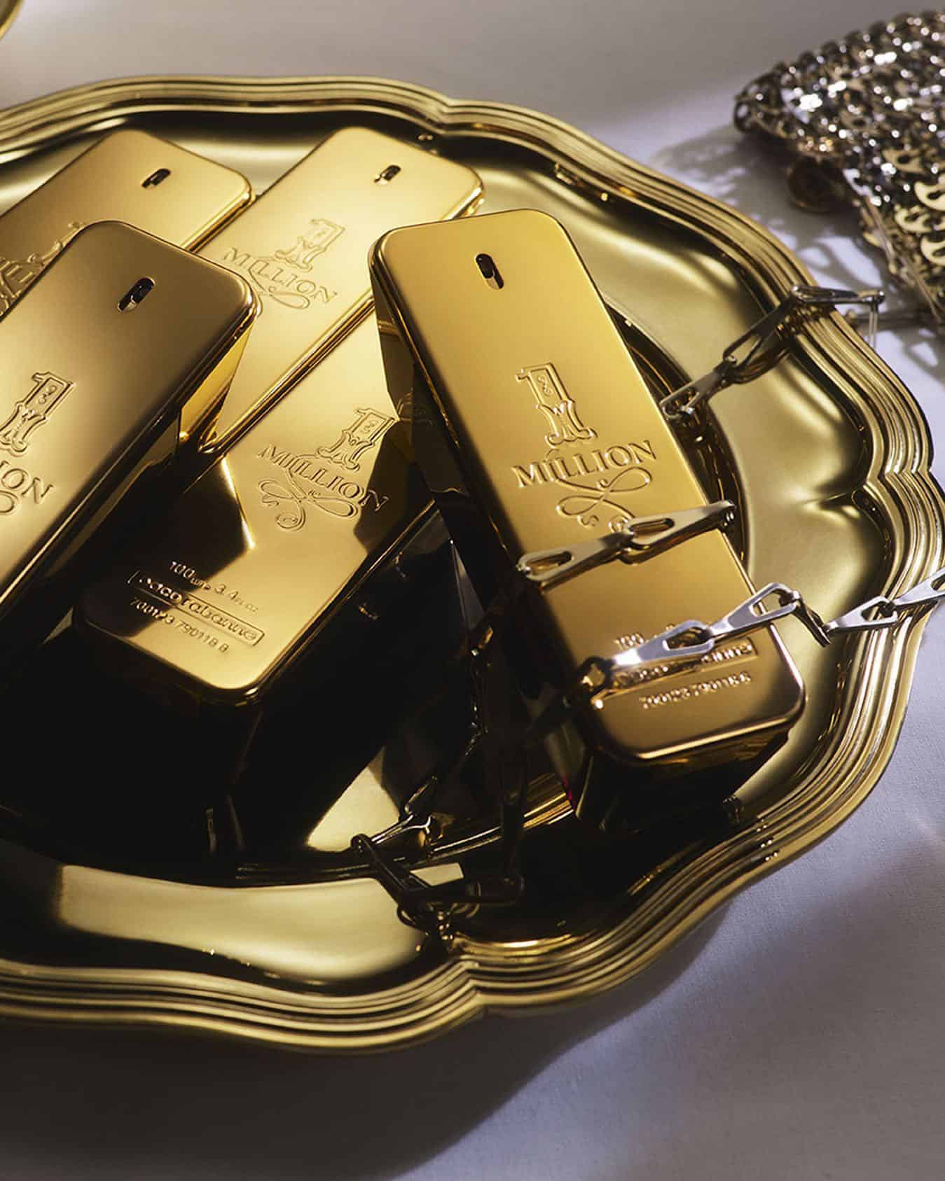 paco rabbane fragrances served on a platter
