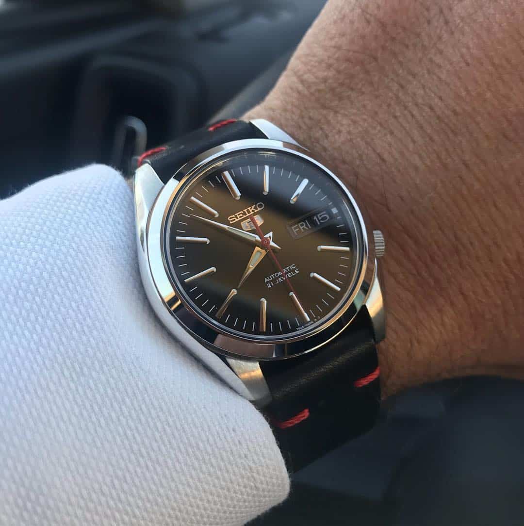 wearing a seiko snkl45