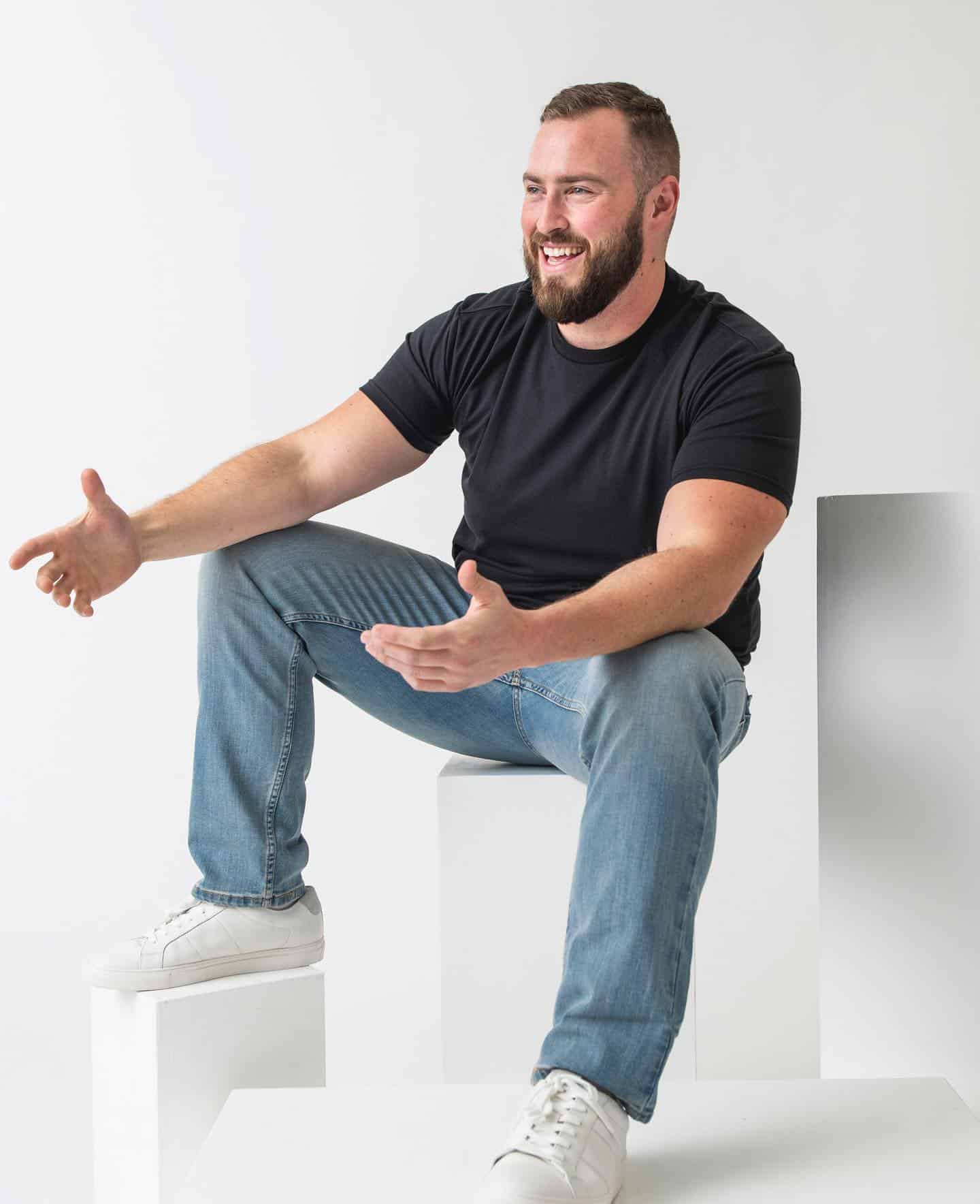 Man wearing a black True classic tee