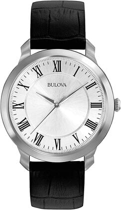 Bulova Black Leather Strap Watch