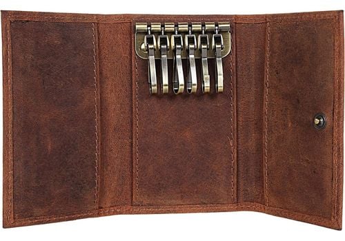 Rustic Town Slim Compact Leather Key Holder Wallet