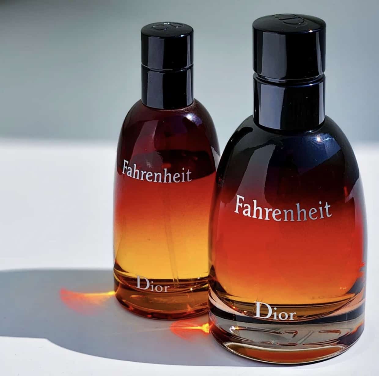 two bottles of dior fahrenheit
