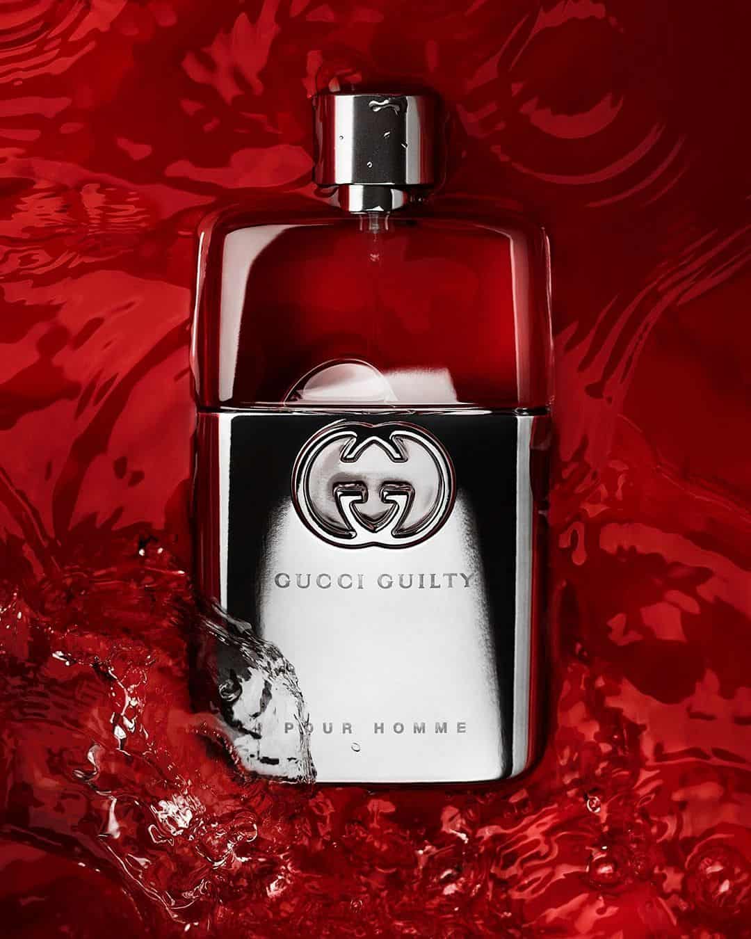 a bottle of guicci guilty pour homme