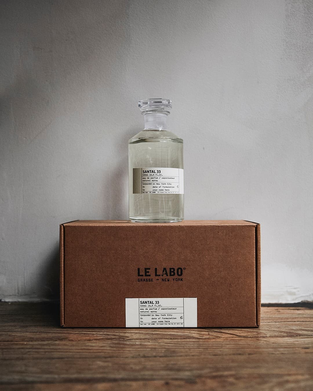 500 ml bottle of santal 33 by le labo