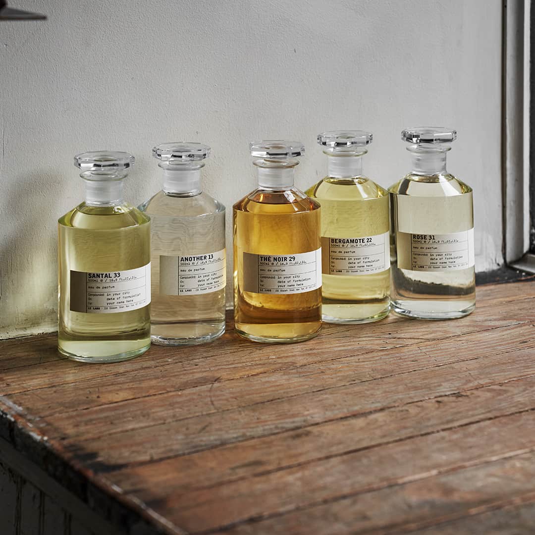 five different scents of le labo fragrances