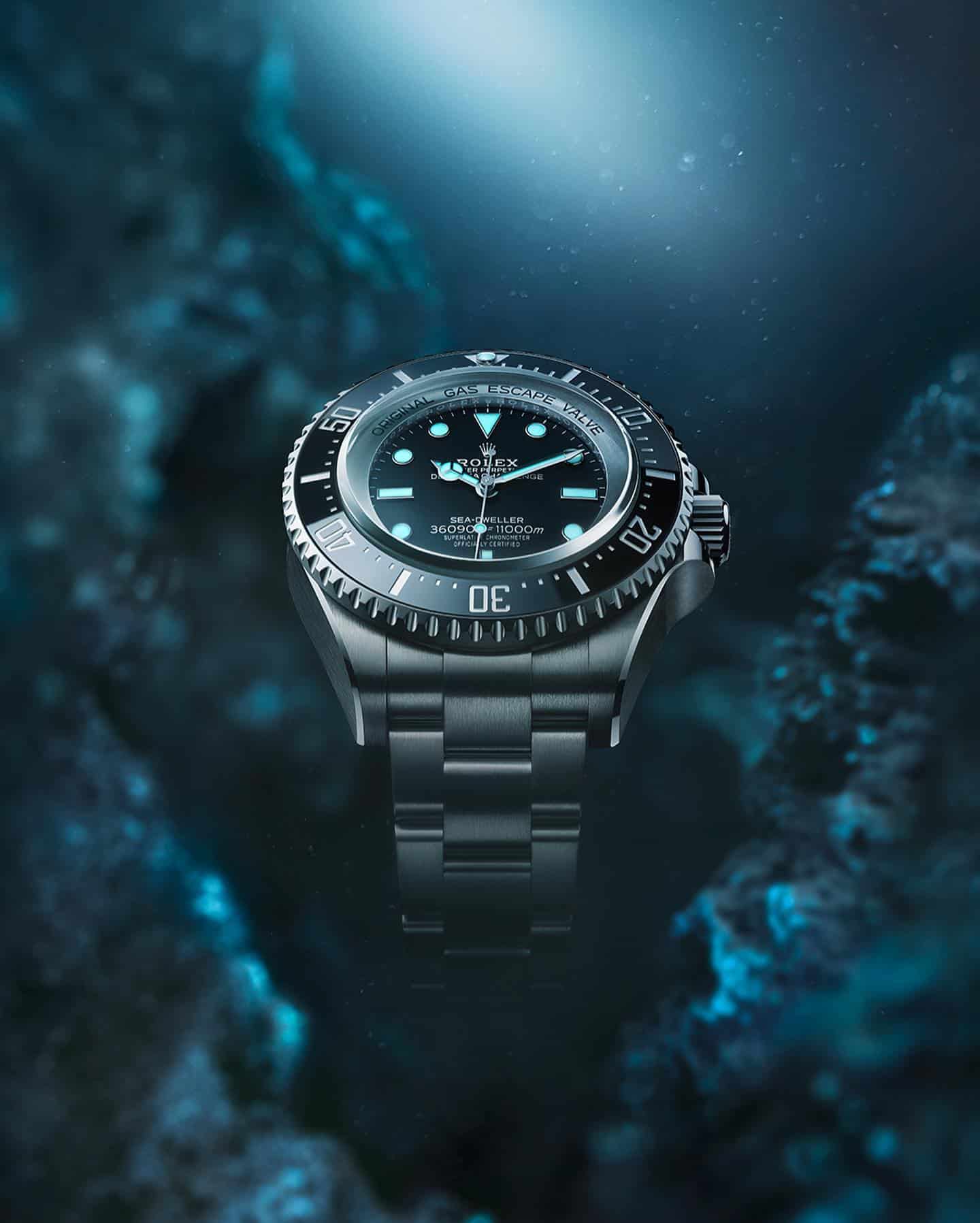 Deepsea Challenge watch by rolex in deep water