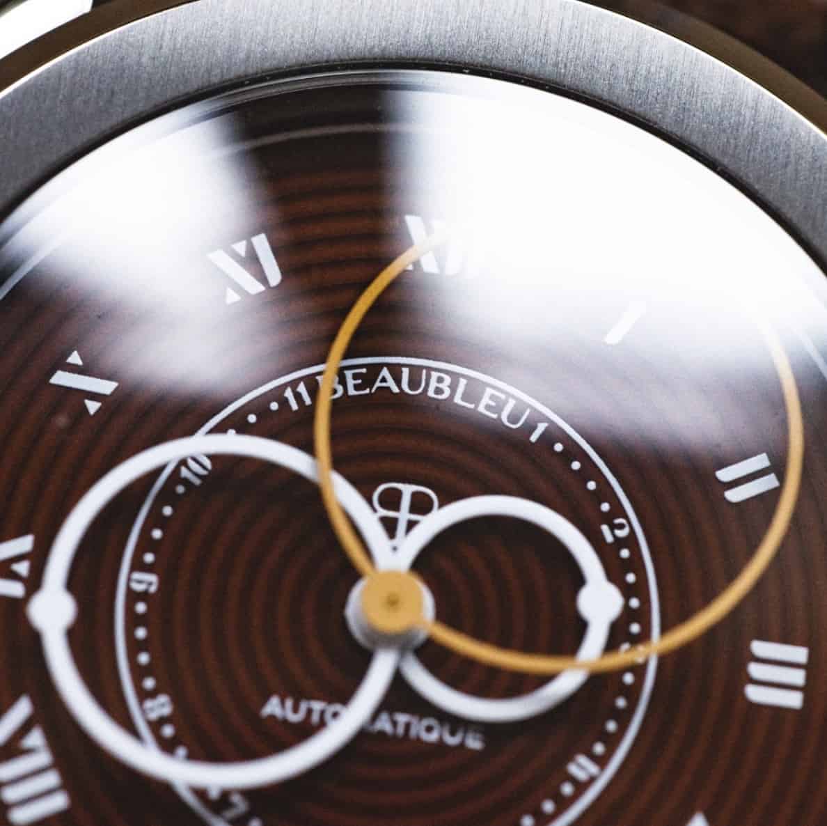 close up of orgin Cognac watch from Beaubleu