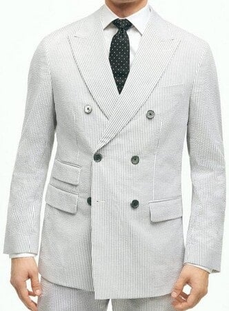 Brooks Brothers Classic Fit Stretch Wool Pinstripe 1818 Suit