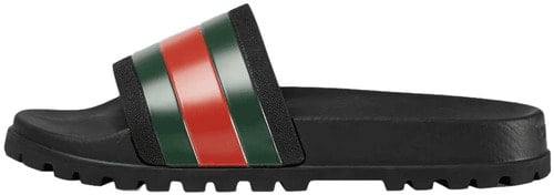 Gucci Web Rubber Slide Sandal