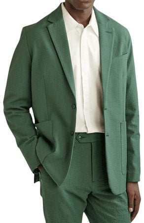Percival Tailored Blazer Forest Seersucker