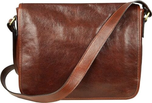 Time Resistance Leather Messenger Bag