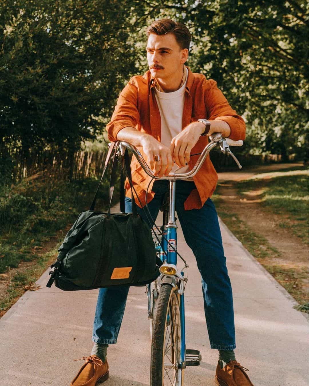 man riding a bicycle