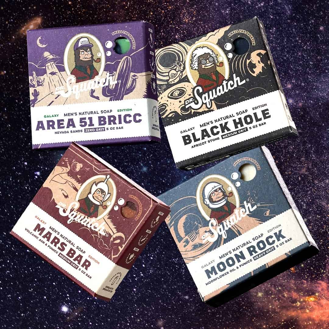 Dr Squatch Galaxy bundle men's natural bar soap