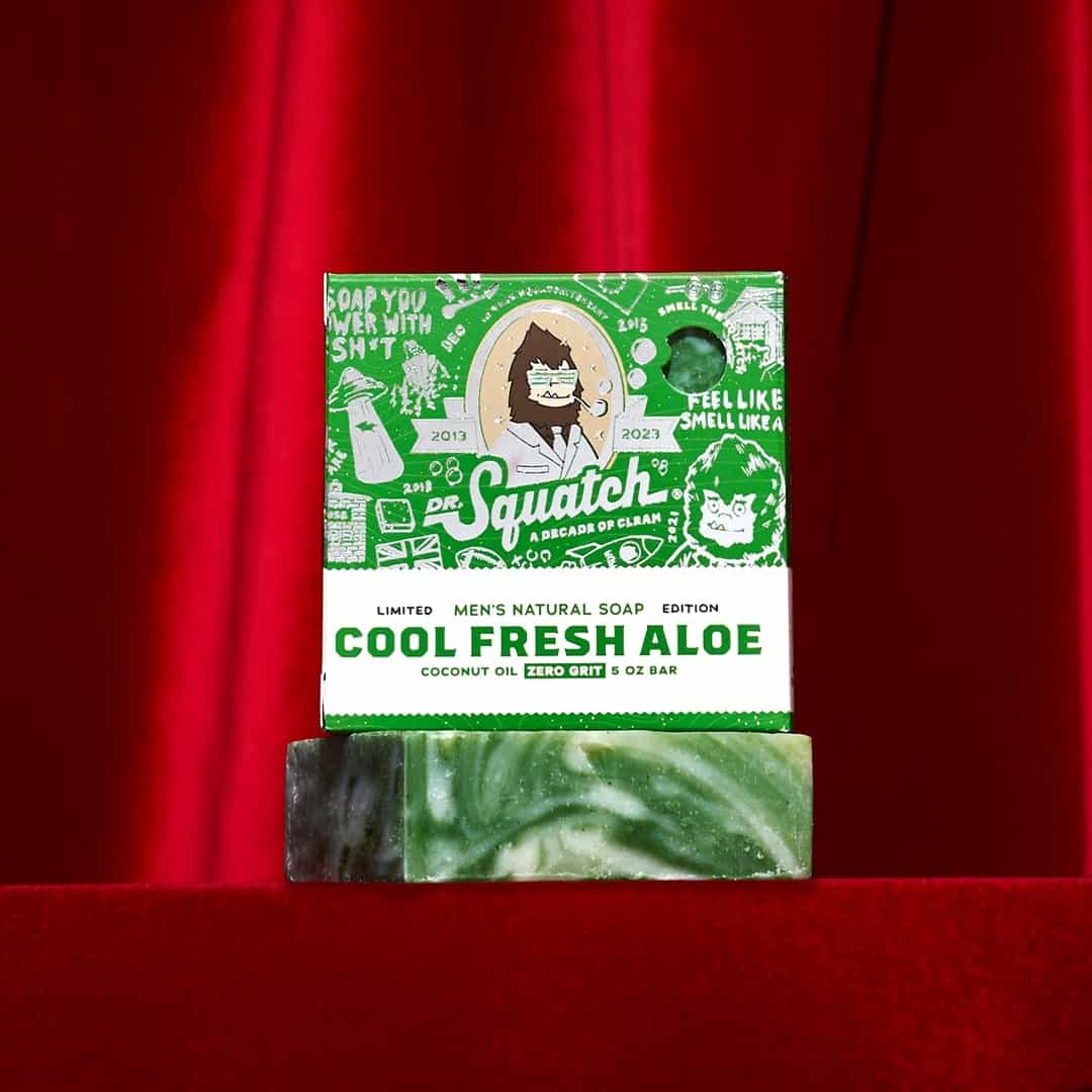 a bar of Cool Fresh Aloe soap from Dr Squatch