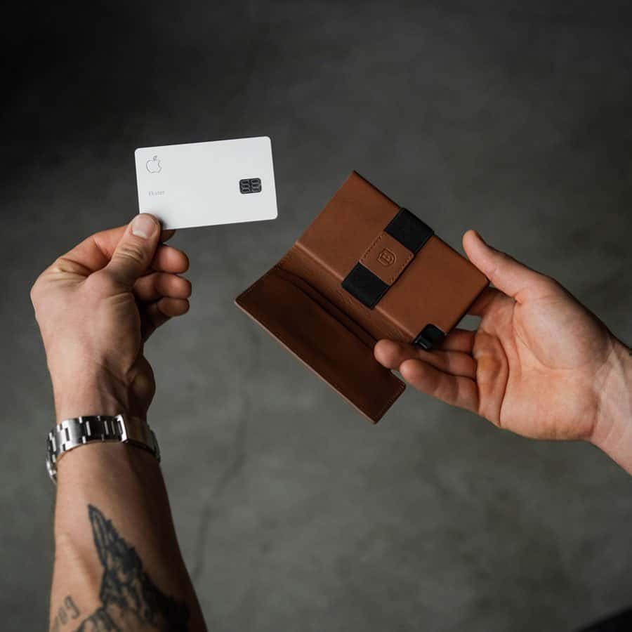 pulling a card out from a wallet