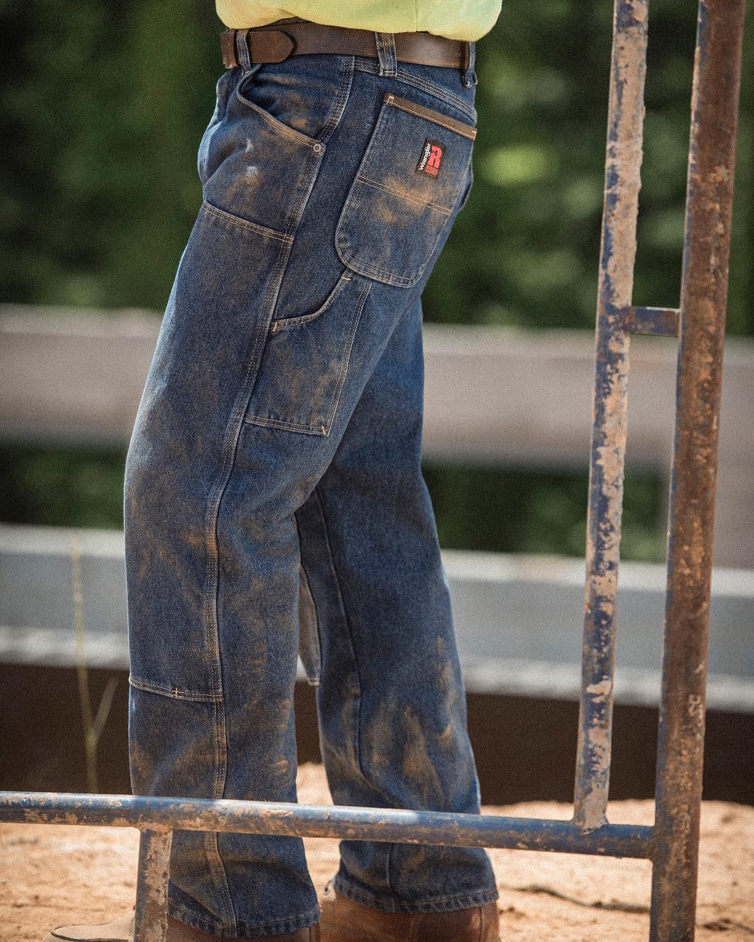 man wearing a utility workwear jeans