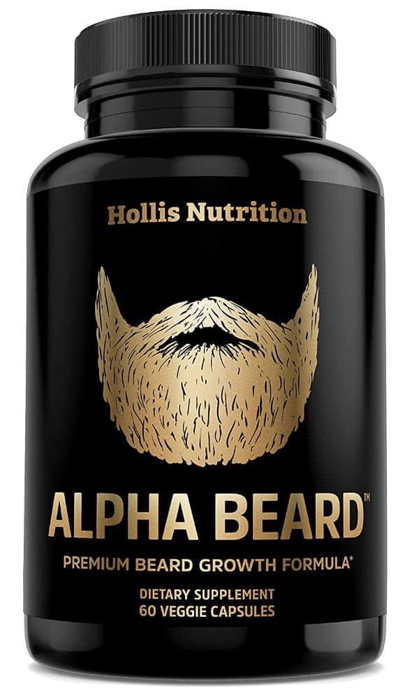 bottle of Hollis Nutrition beard growth 