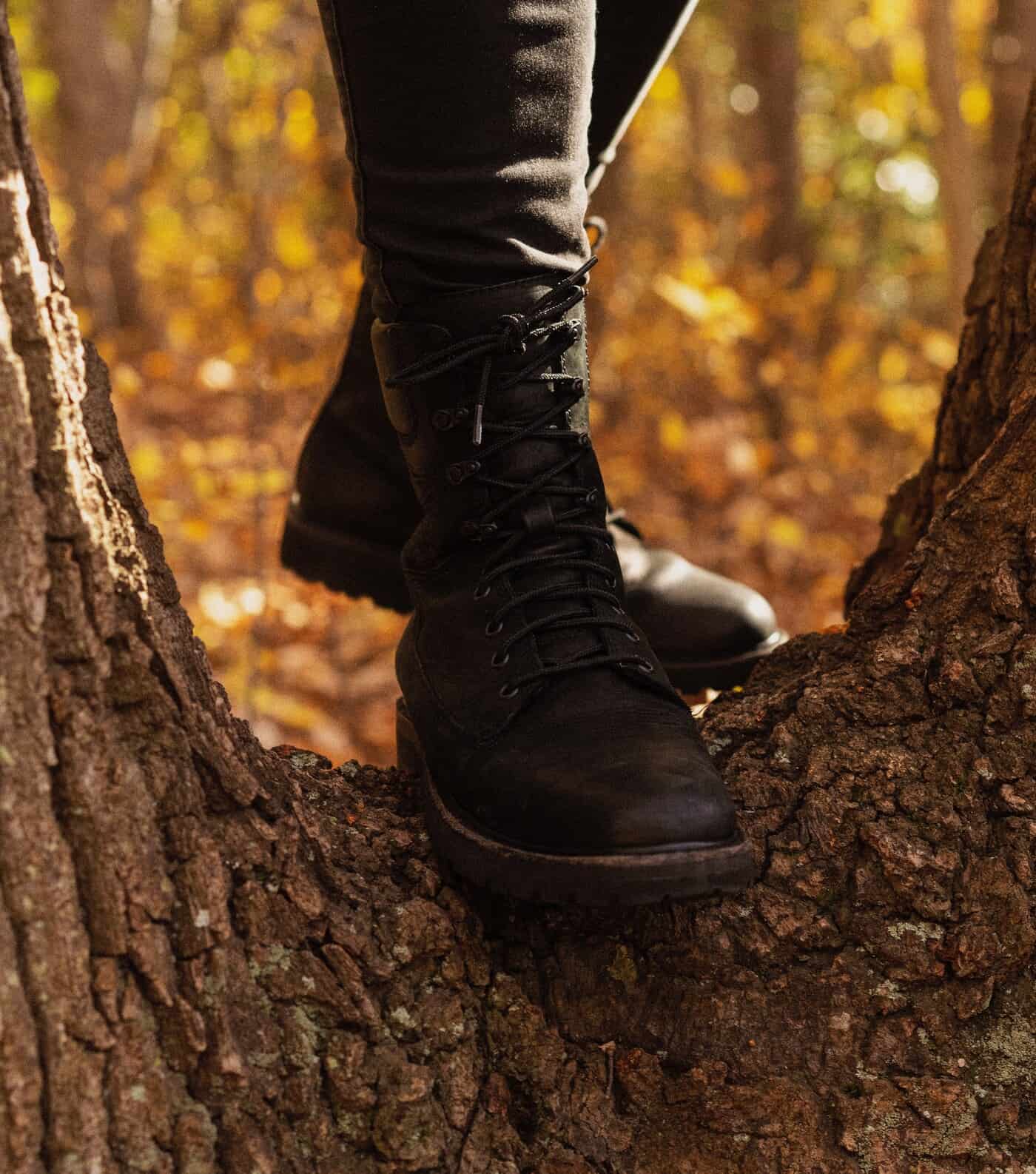 standing on a tree