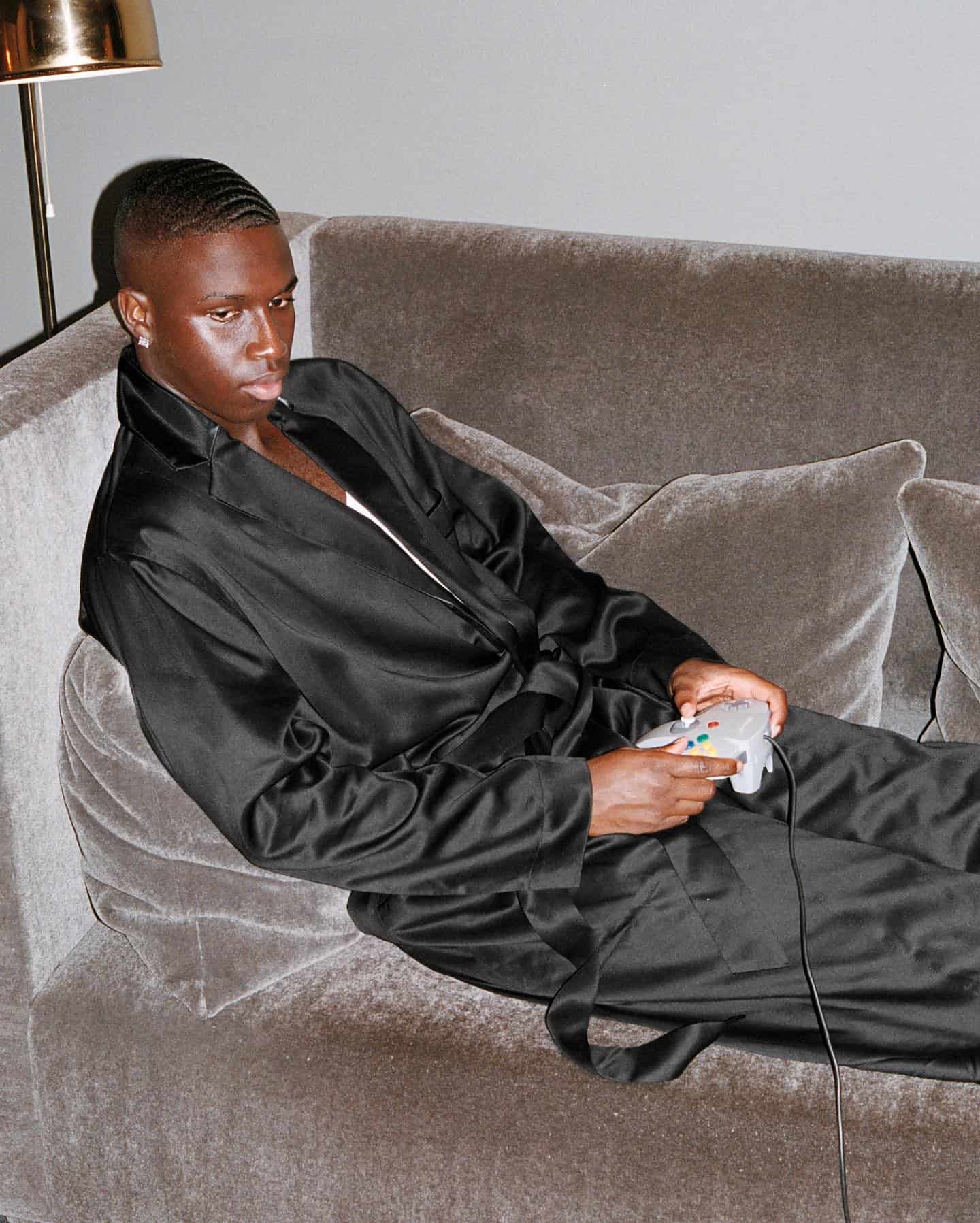 man playing a video game