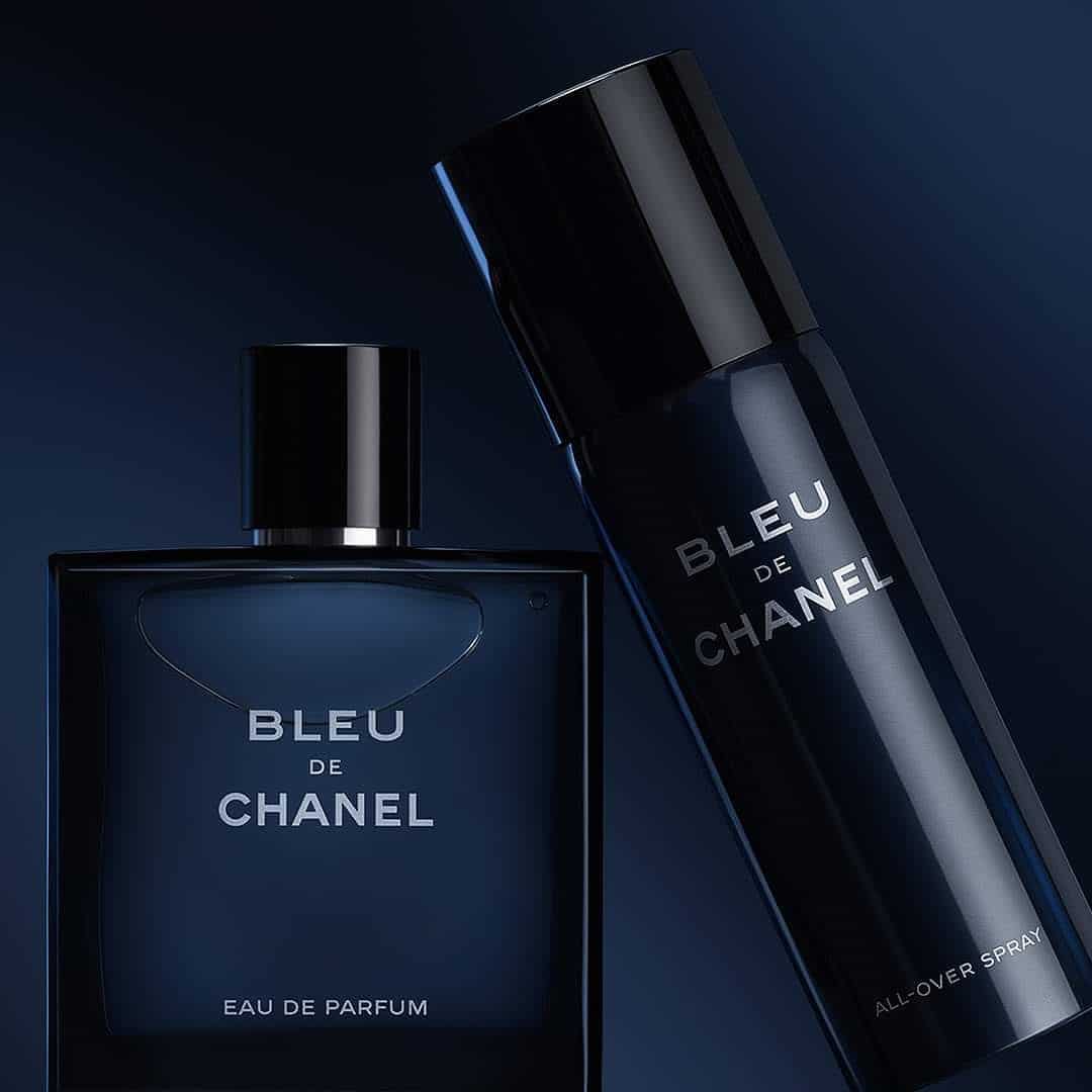 a can and a bottle of bleu de chanel