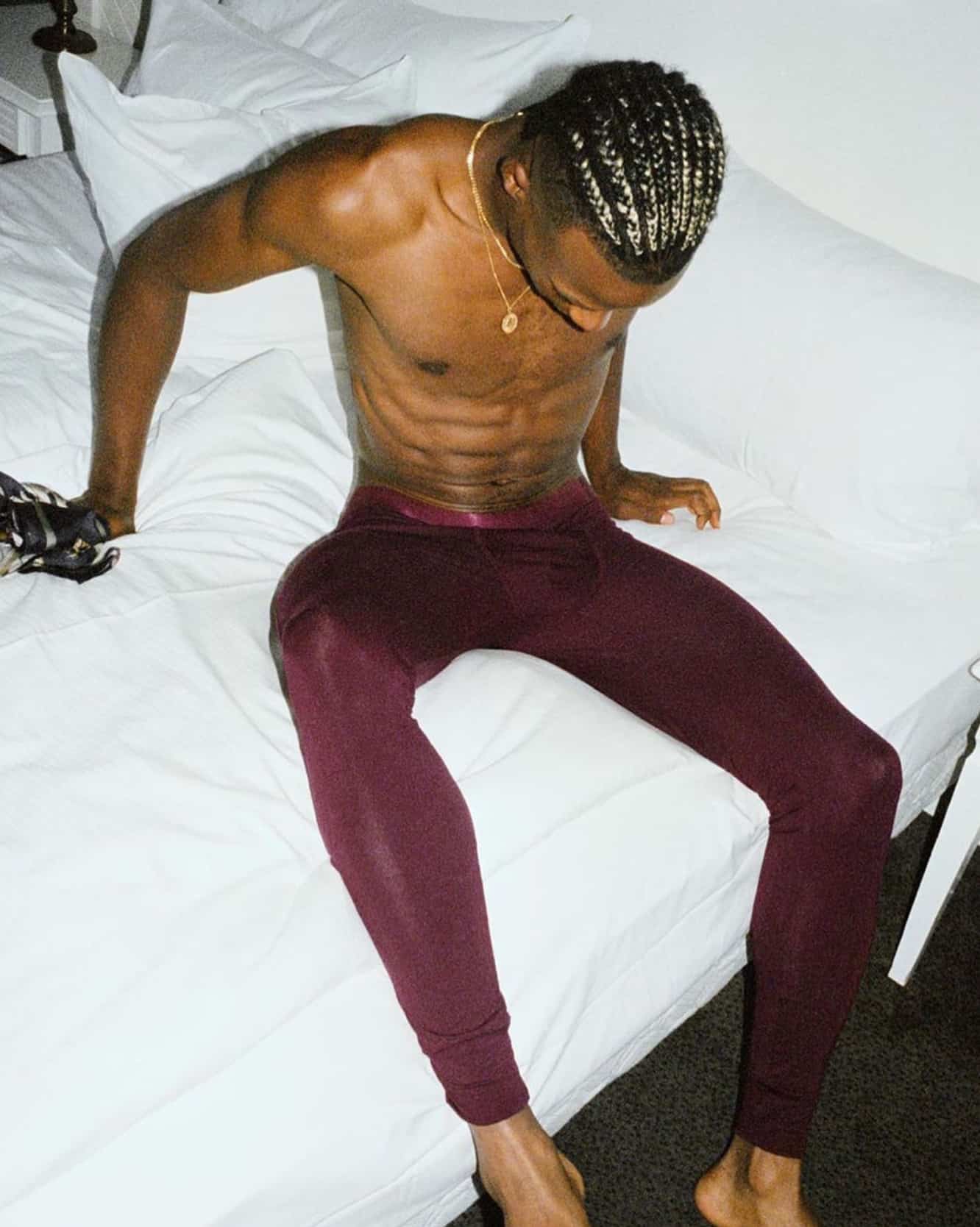 Man wearing 2 types of chains