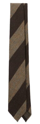 Drake's Block Stripe Hand Rolled Wool Tie