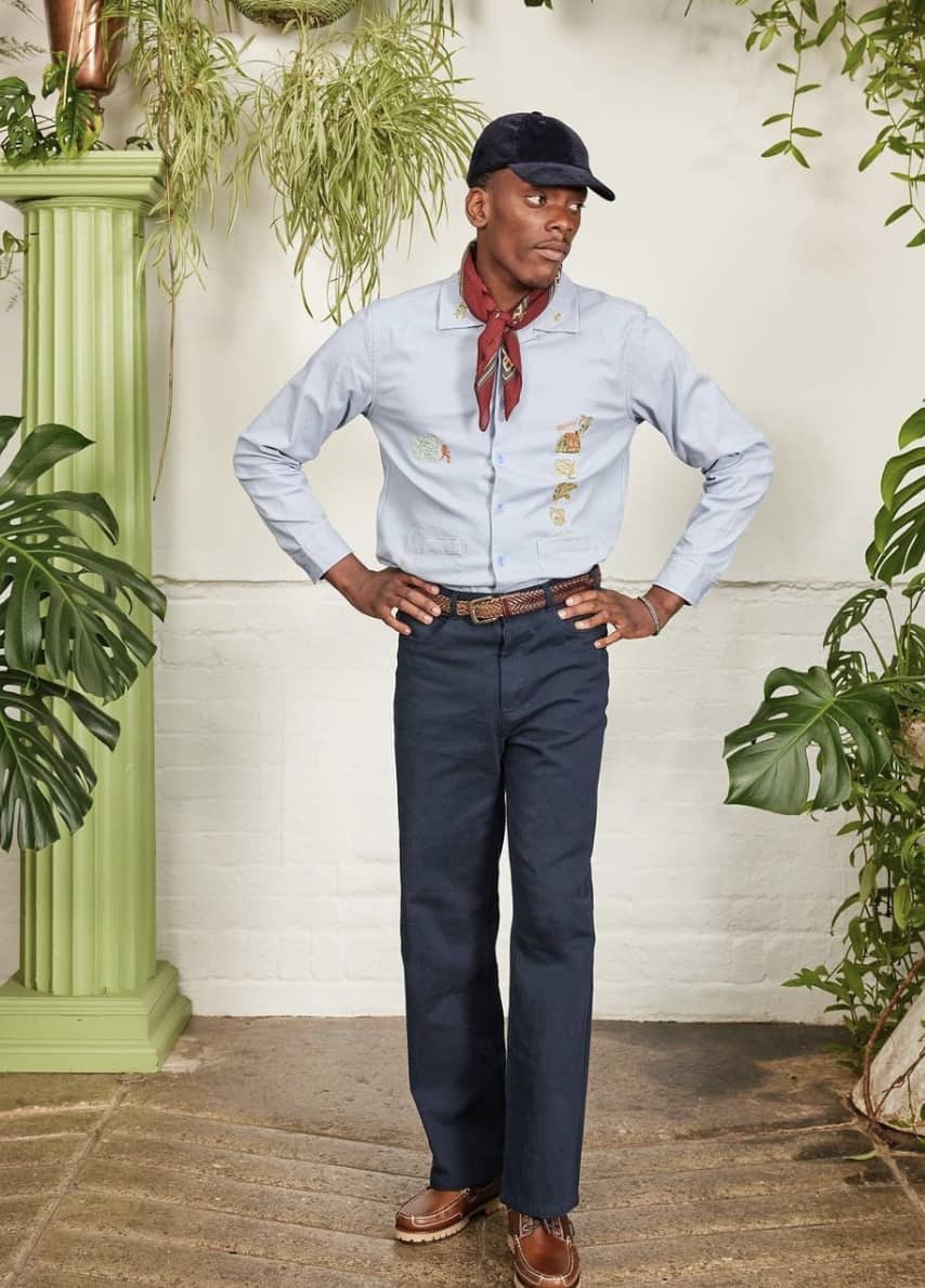 Man modeling Percival clothing