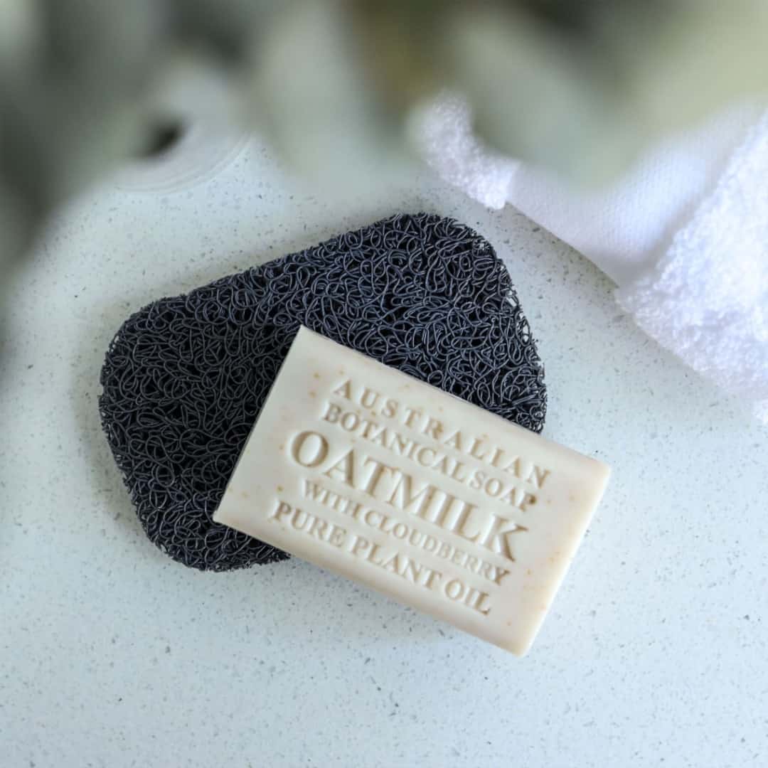 a bar of oatmilk soap