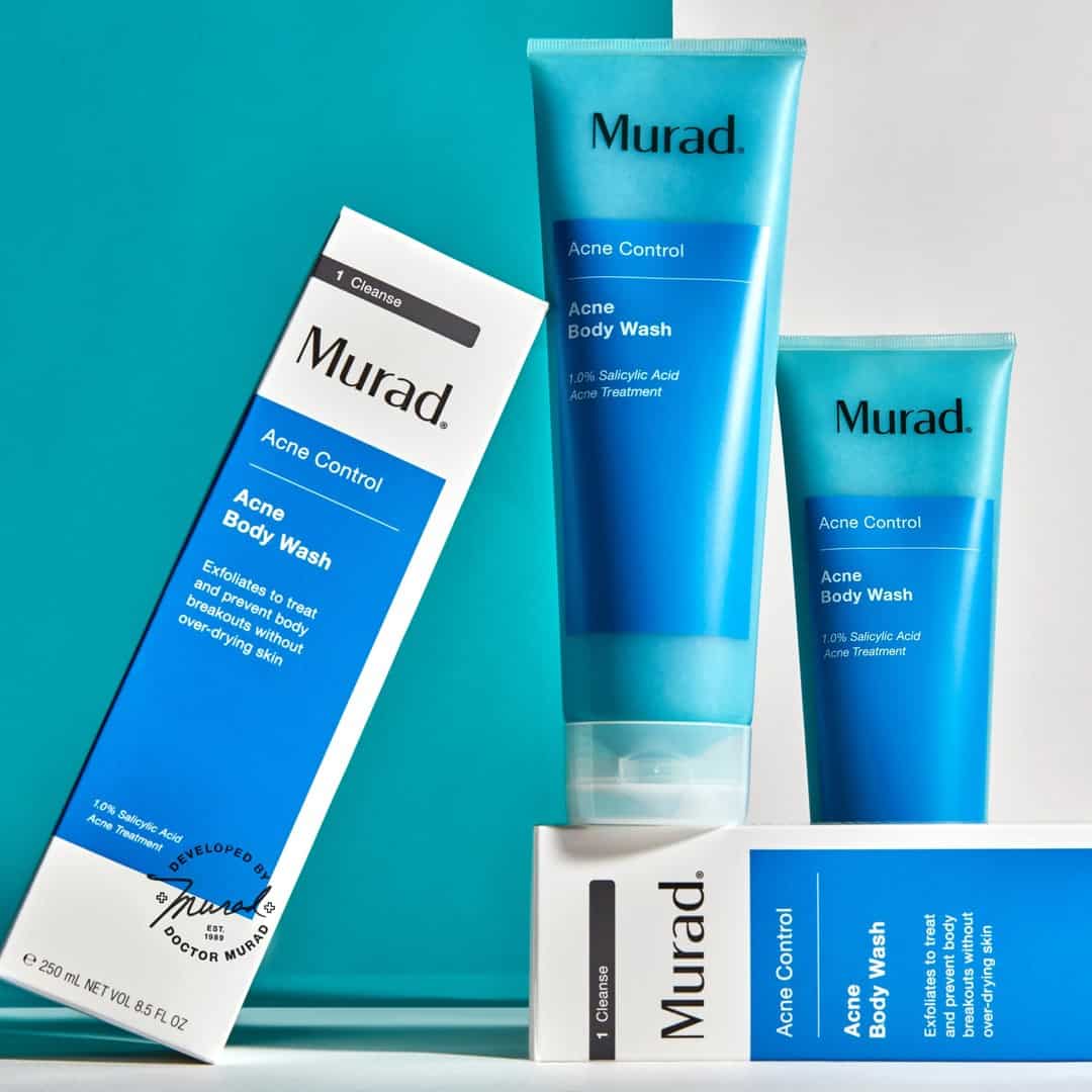two tubes of murad acne control body wash