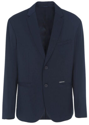 Armani Exchange Single-breasted jacket in ultra-stretch twill