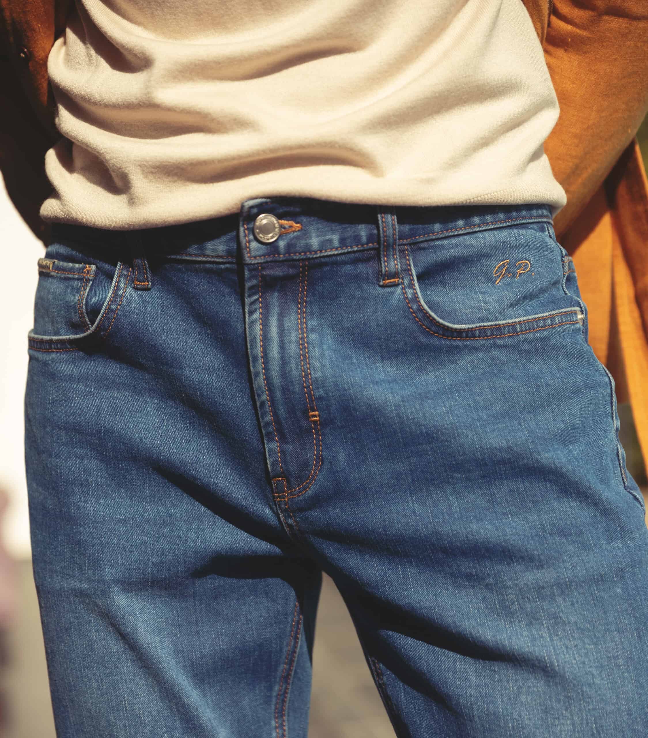 close up of Hockerty jeans