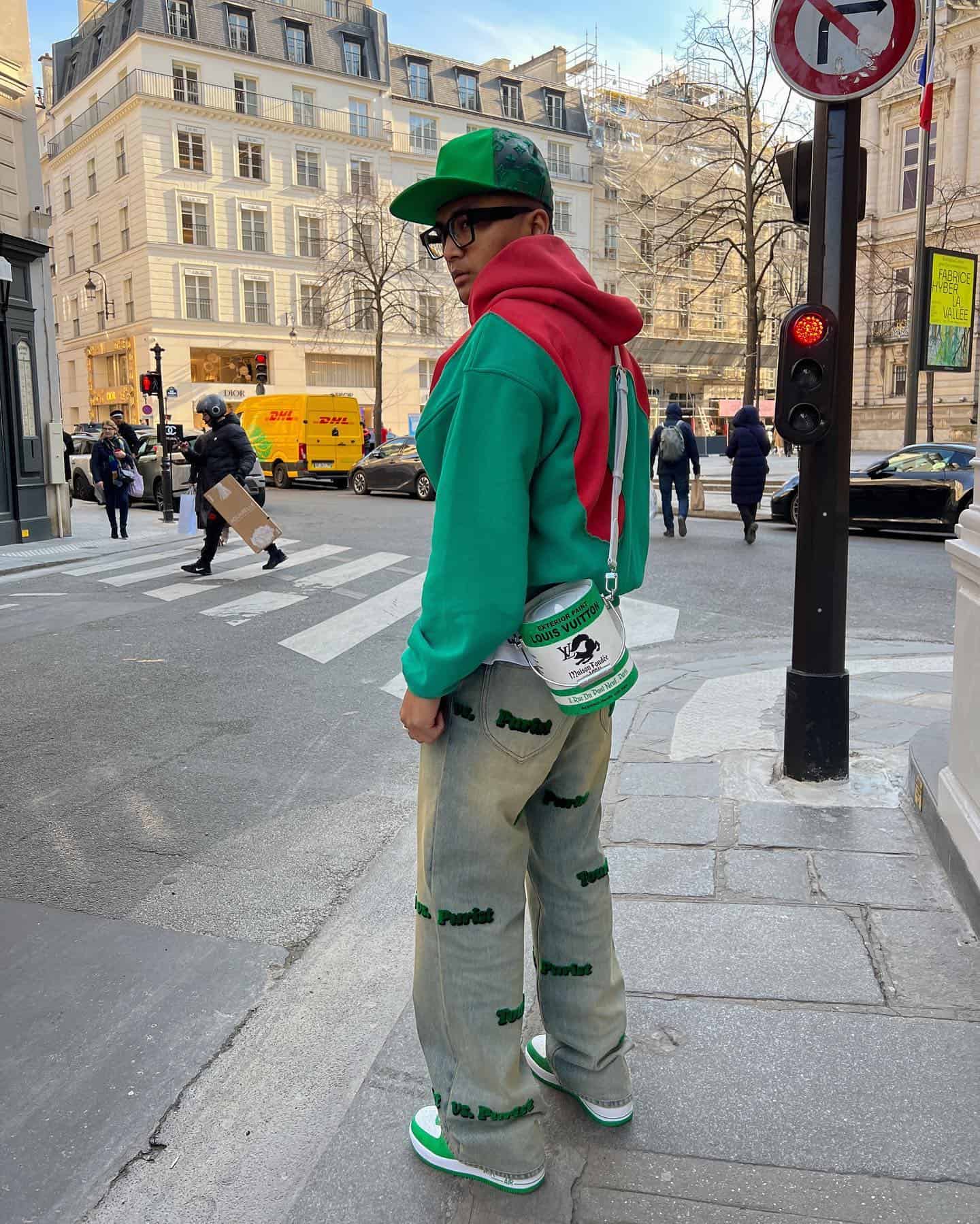 man preparing to cross the street