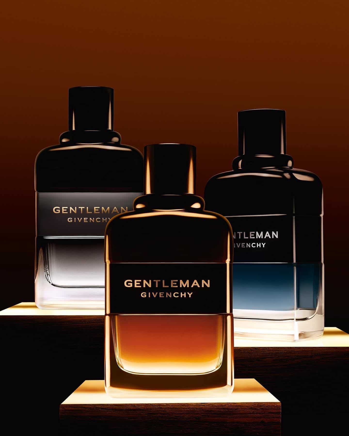 a collection of givenchy gentleman fragrances