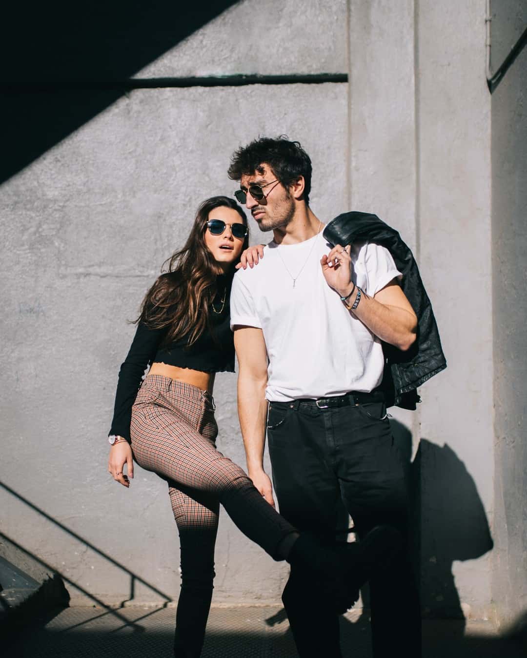 couple both wearing sunglasses