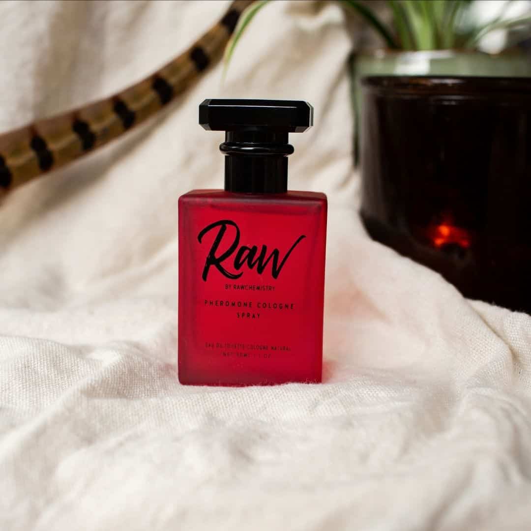 a bottle of raw pheromone cologne spray