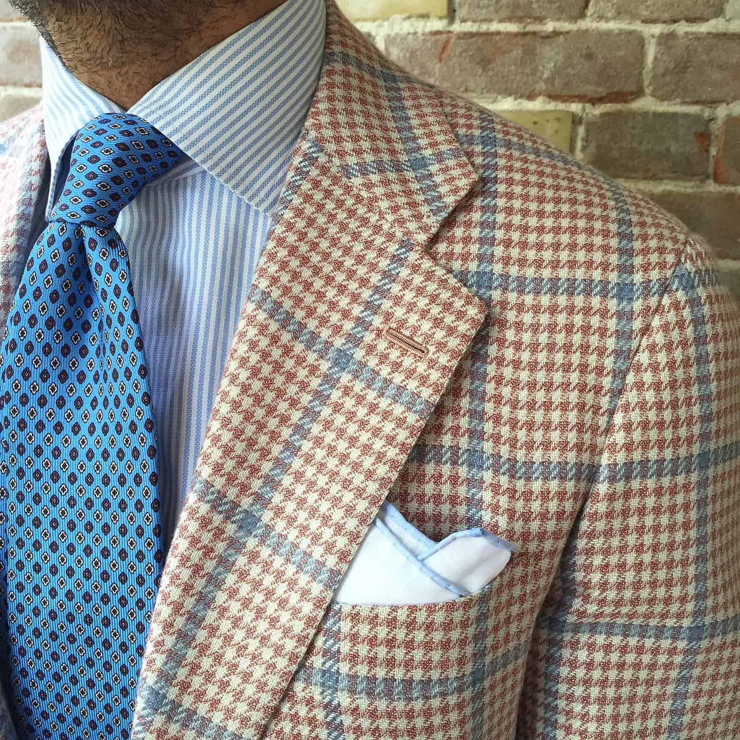 man in a textured suit