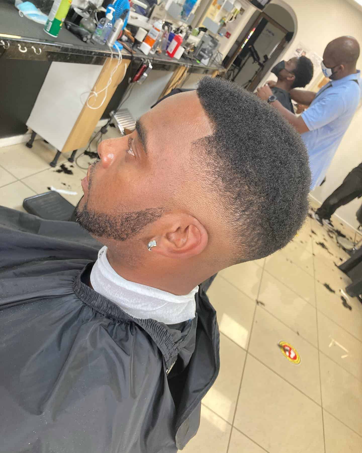 man with a number 4 haircut