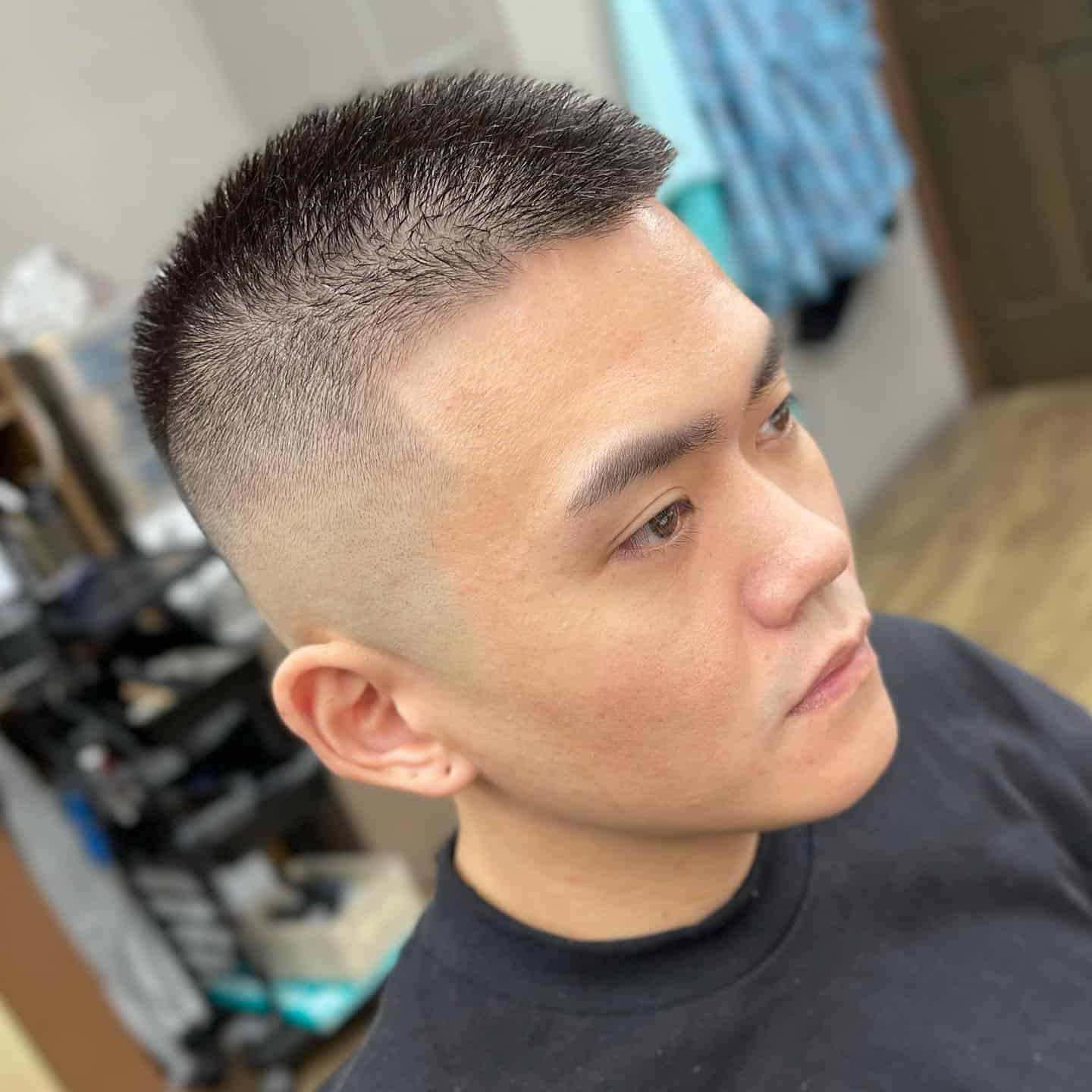 man with a fresh osaka fade cut