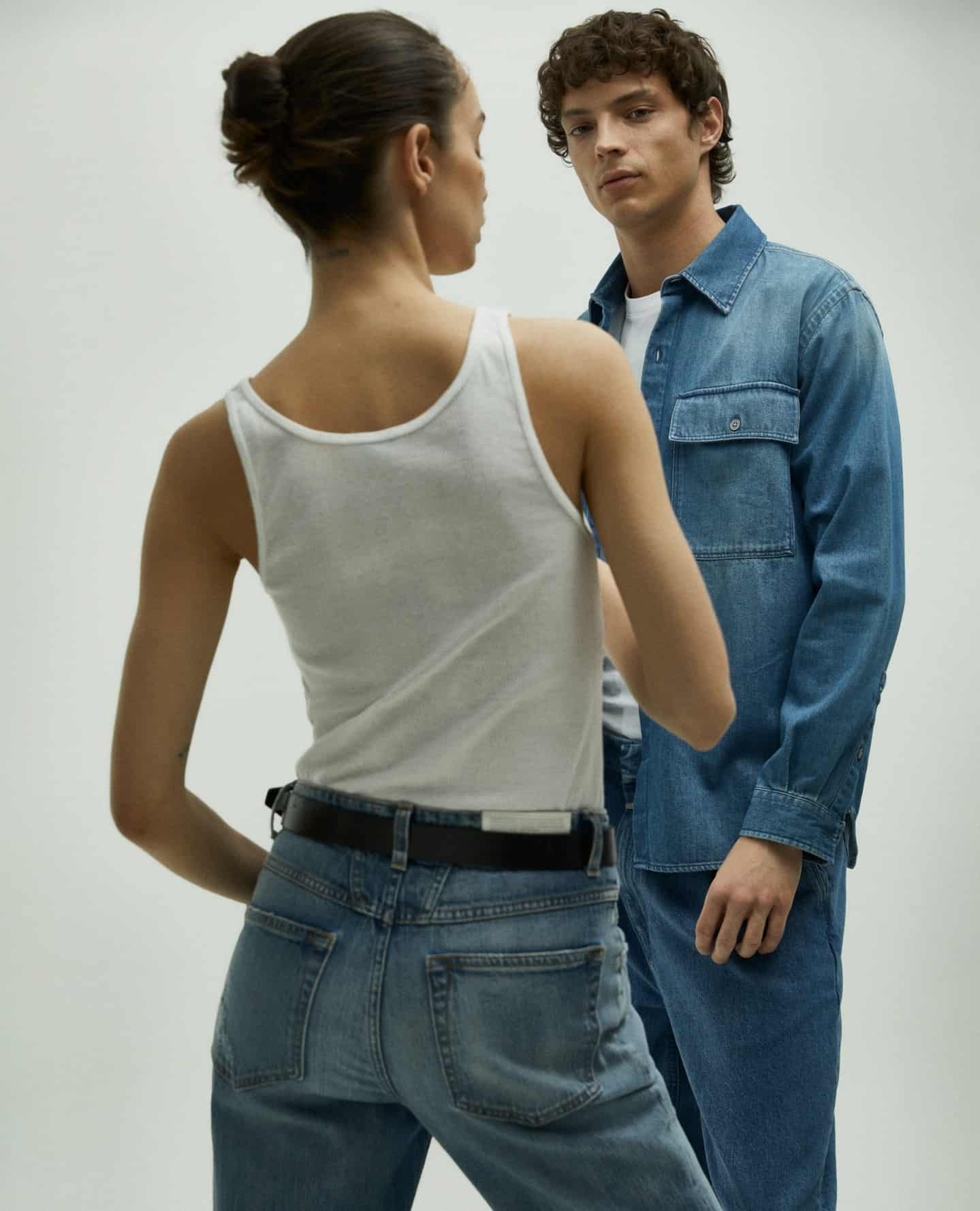 couple in denim outfit