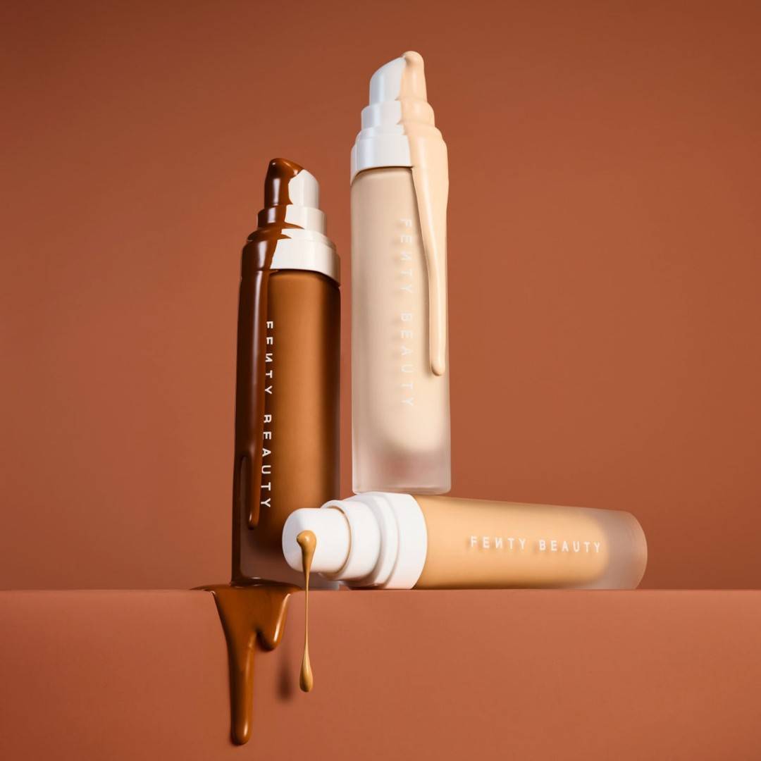 three different kinds of liquid foundation by fenty beauty
