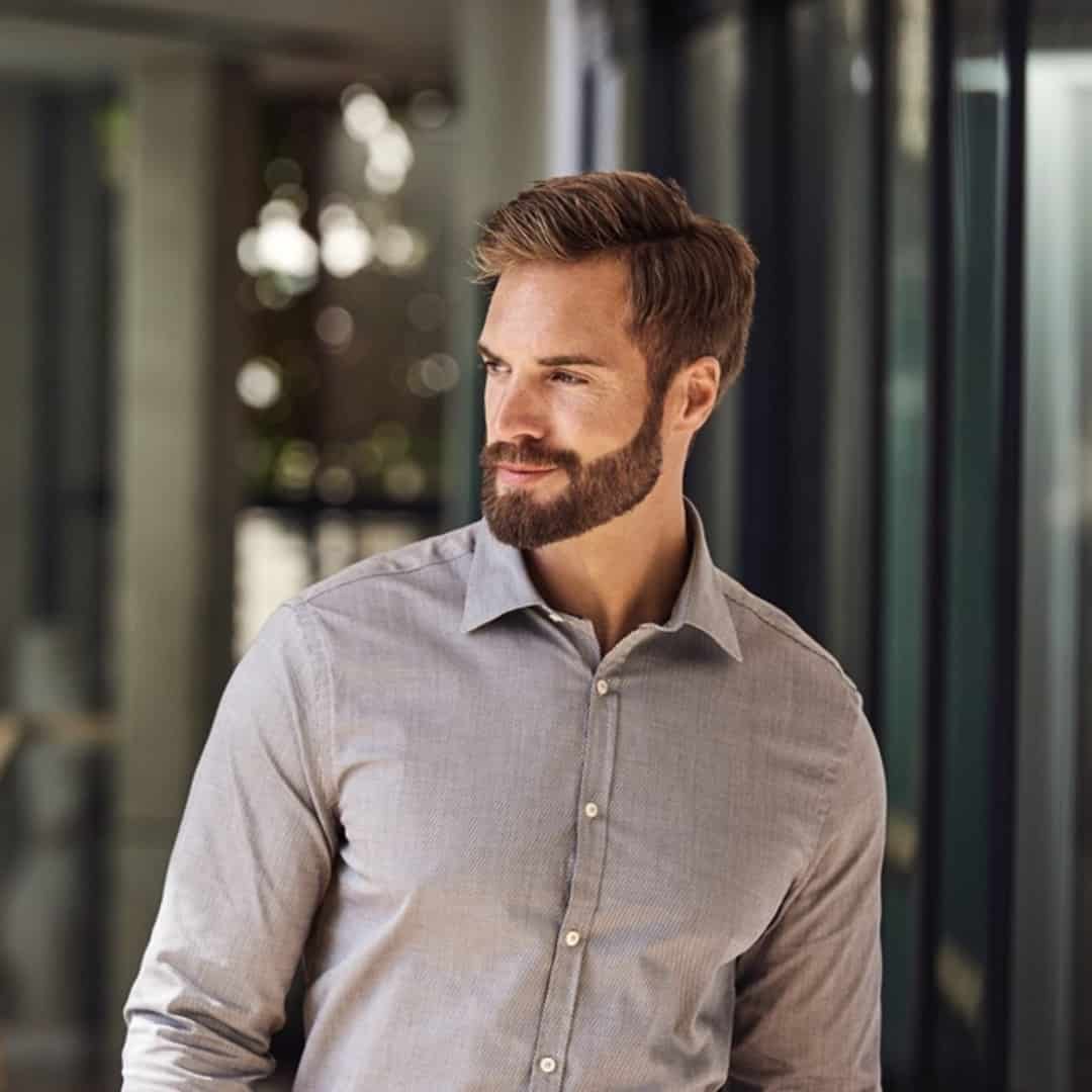 man with freshly trimmed beard