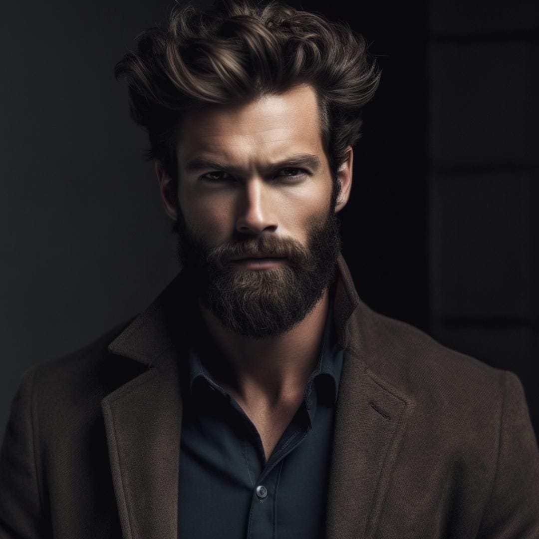 man with a wavy hair and full beard