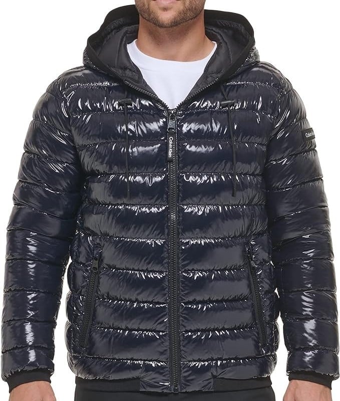 Calvin Klein Men's Hooded Super Shine Puffer Jacket