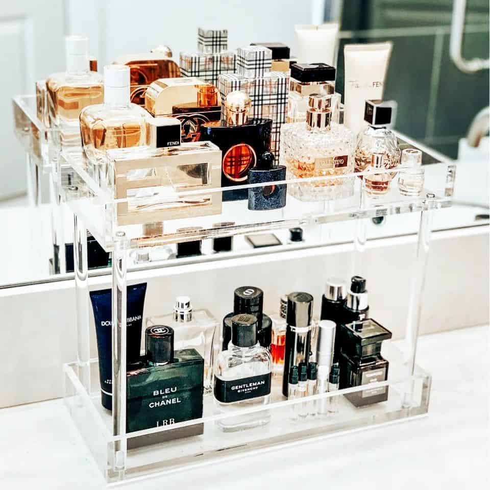 2 tier acrylic perfume stand
