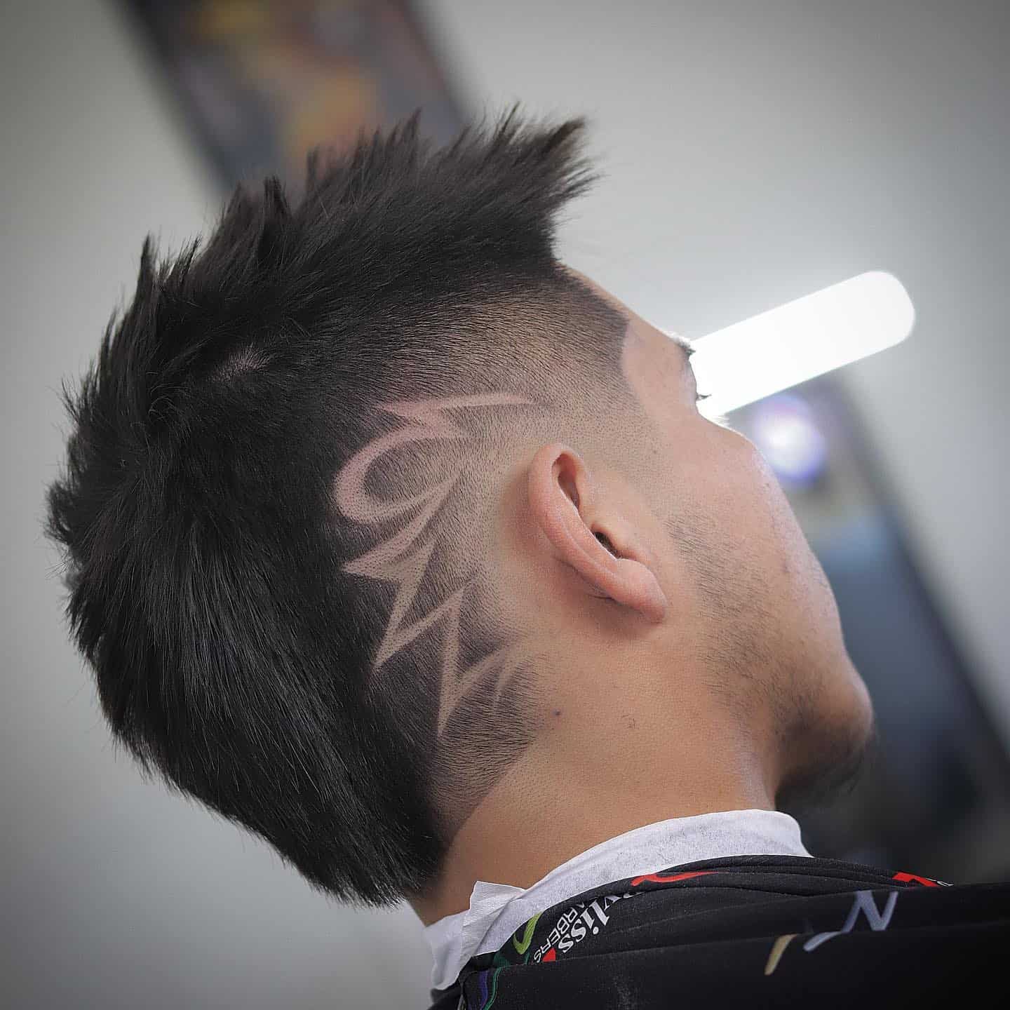 fresh haircut with design