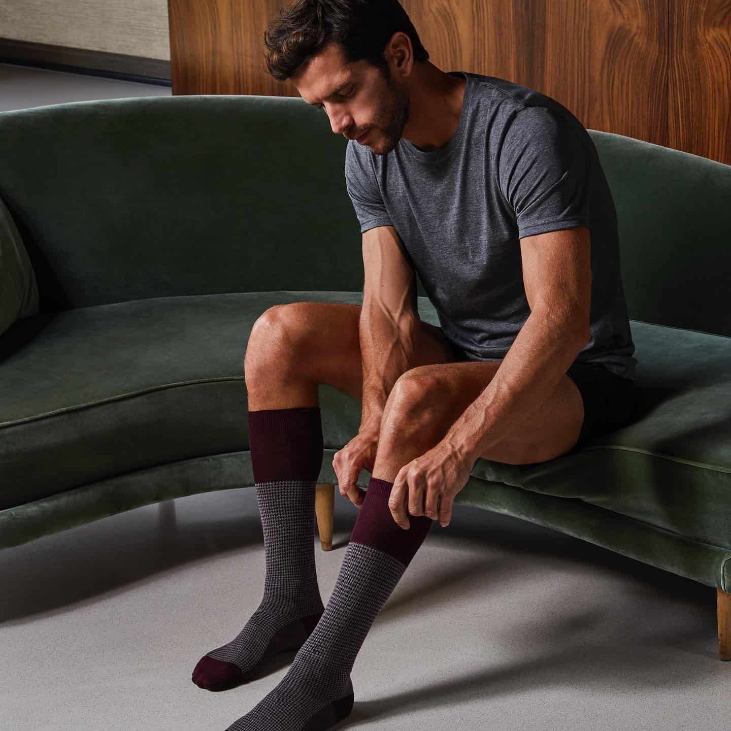 wearing a pair of wool socks by intimissimi uomo