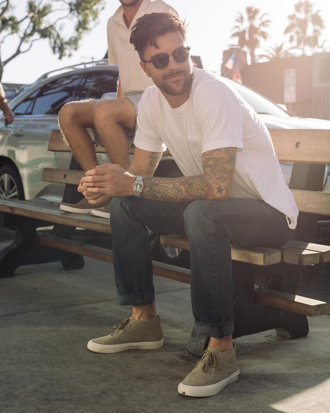 man sitting on a bench