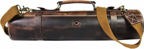 Aaron Leather Knife Roll Storage Bag
